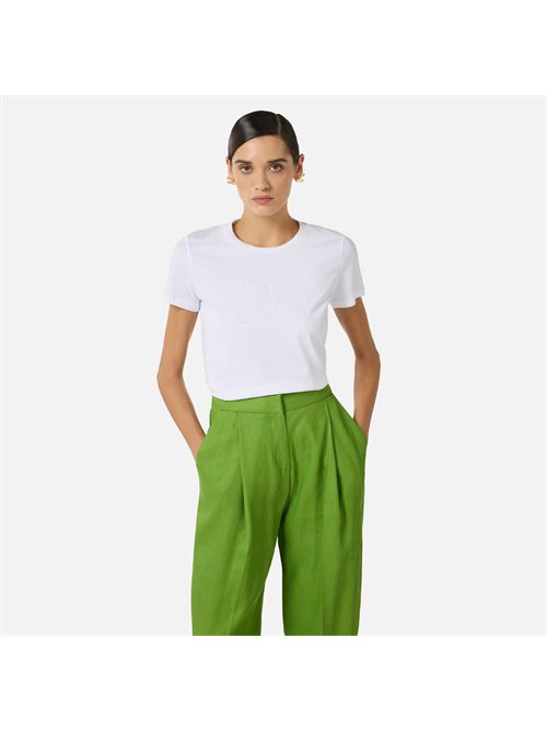 T-shirt in jersey con logo ricamato